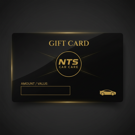 Подаръчна карта за продукти NTS Car Care.“